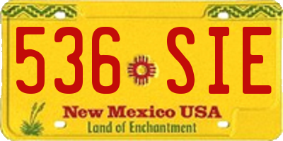 NM license plate 536SIE