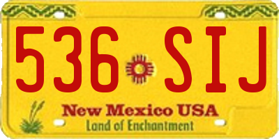 NM license plate 536SIJ