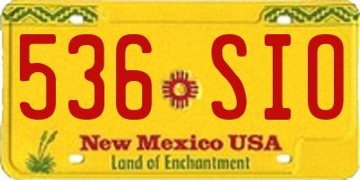 NM license plate 536SIO