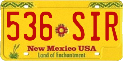 NM license plate 536SIR