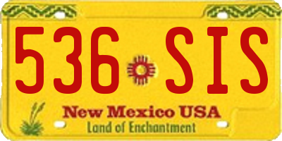 NM license plate 536SIS