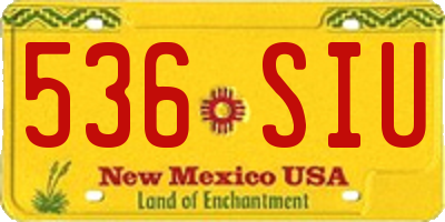NM license plate 536SIU