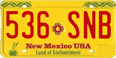 NM license plate 536SNB