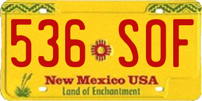 NM license plate 536SOF