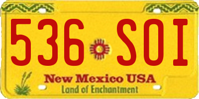 NM license plate 536SOI