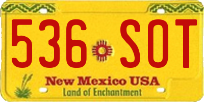 NM license plate 536SOT