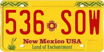 NM license plate 536SOW