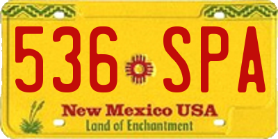 NM license plate 536SPA