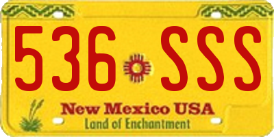 NM license plate 536SSS