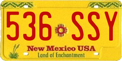 NM license plate 536SSY