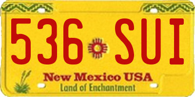NM license plate 536SUI