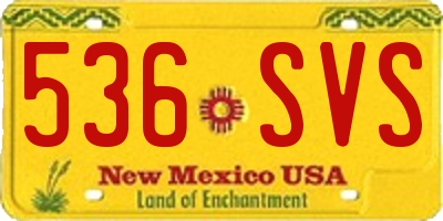NM license plate 536SVS