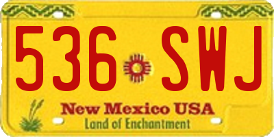 NM license plate 536SWJ