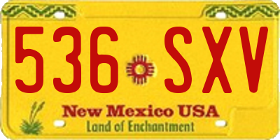 NM license plate 536SXV