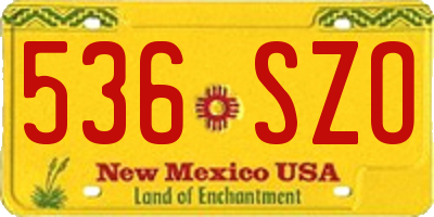 NM license plate 536SZO