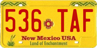 NM license plate 536TAF