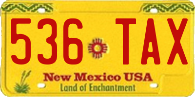 NM license plate 536TAX