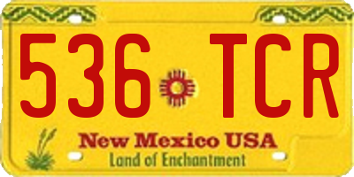 NM license plate 536TCR
