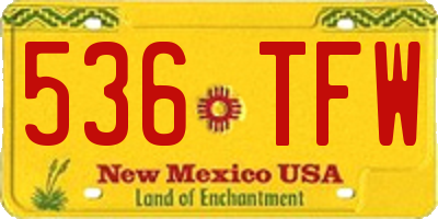NM license plate 536TFW