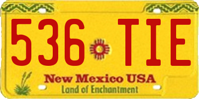 NM license plate 536TIE