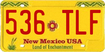 NM license plate 536TLF