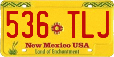 NM license plate 536TLJ