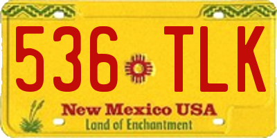 NM license plate 536TLK
