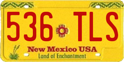 NM license plate 536TLS
