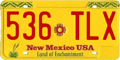 NM license plate 536TLX