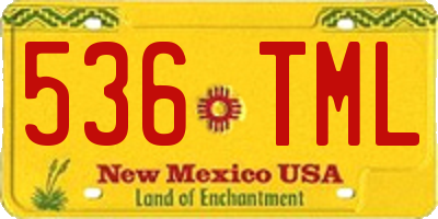 NM license plate 536TML
