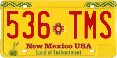 NM license plate 536TMS