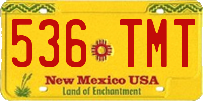 NM license plate 536TMT
