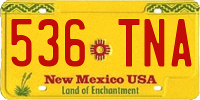NM license plate 536TNA