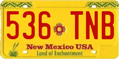 NM license plate 536TNB