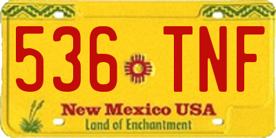 NM license plate 536TNF