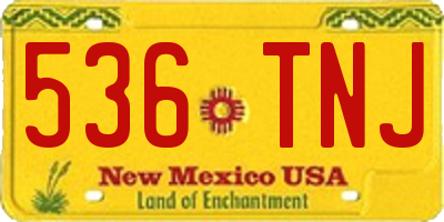 NM license plate 536TNJ