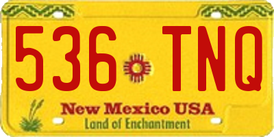 NM license plate 536TNQ