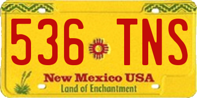 NM license plate 536TNS