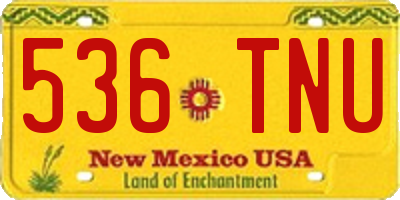 NM license plate 536TNU