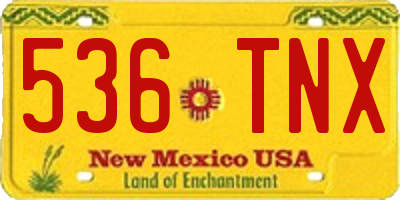 NM license plate 536TNX