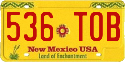 NM license plate 536TOB