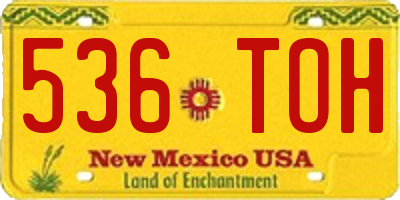 NM license plate 536TOH