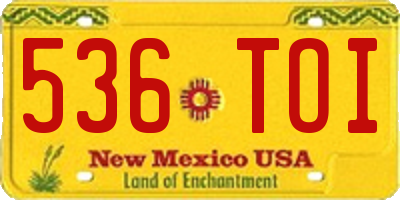 NM license plate 536TOI