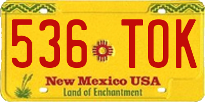 NM license plate 536TOK