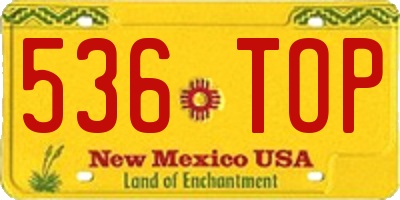 NM license plate 536TOP