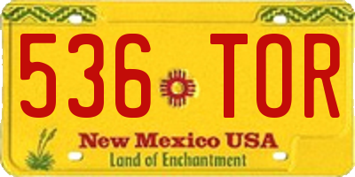 NM license plate 536TOR