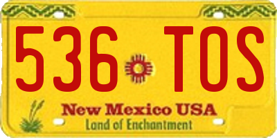 NM license plate 536TOS