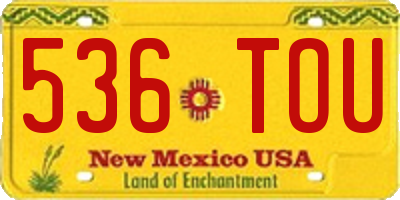 NM license plate 536TOU