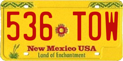 NM license plate 536TOW