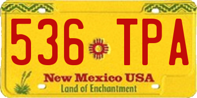 NM license plate 536TPA